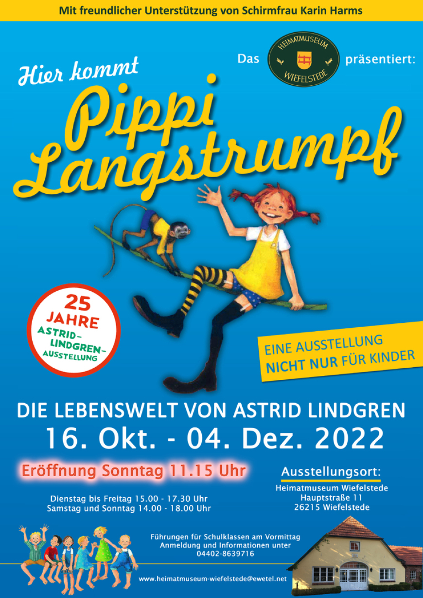 Ausstellung - Die Lebenswelt von Astrid Lindgren - im Heimatmuseum Wiefelstede